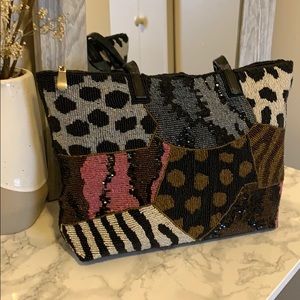 Ermo Purse Bag Animal Print Beaded Design